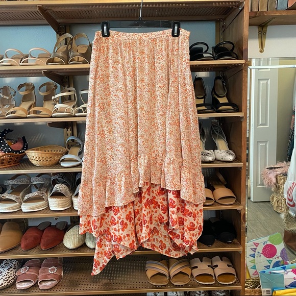 Free People Dresses & Skirts - NWT Free Mixed Print Floral Midi Skirt sz 12